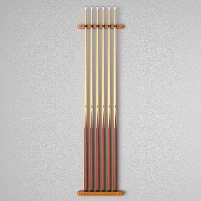 Oak 2-Piece Wall Mounted Billiard Cue Rack