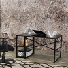 GlasFlength Desks Metal Frame 2 Shelves Computer Desk Gaming Desk Home Office Desk Simple Design for Small Spaces, Black, 25"*47"*28" - 2 of 4