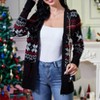 Women's Christmas Cardigan - Festive Knit Open Front Sweater with Holiday Patterns, Soft Long Sleeve Cozy Wrap for Xmas Party - 2 of 4