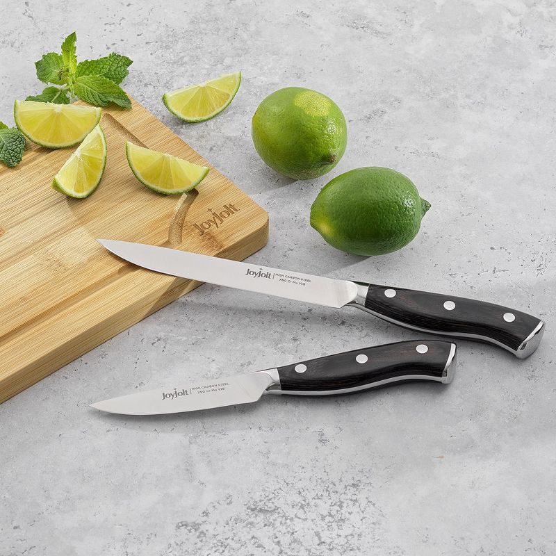 JoyJolt 2pc Kitchen Knife Set. 5.5” Utility Knife and 3.5” Paring Knife. High Carbon, x50 German Steel Tomato Knife, 5 of 8