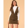 INSPIRE CHIC Women's V-Neck Corduroy Strap Back Overall Mini Pinafore Dress - 2 of 4