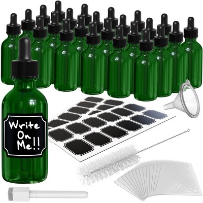 Nevlers 2 Oz Leakproof Green Glass Dropper Bottles