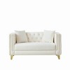 58" Chesterfield Velvet 2-Seater Deep Seat Sofa with Button Nailhead & Square Arm - 4 of 4