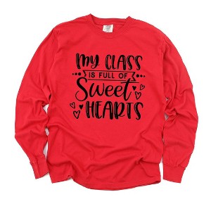Simply Sage Market Women's My Class Is Full Of Sweet Hearts Long Sleeve Garment Dyed Tee - 1 of 4