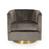 Conrail Modern Glam Channel Stitch Velvet Swivel Club Chair - Christopher Knight Home - 2 of 4
