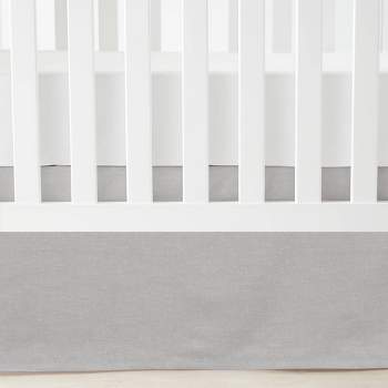 Lush Décor Printed Linen Textured Solid Crib Skirt - Gray Single