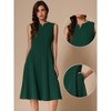 INSPIRE CHIC Women's Notch V Neck Elegant Work Office A-Line Dress with Pockets - 2 of 4