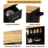 NicBex 3 Drawer Rolling Kitchen Island Cart with 2 Door Cabinet,Kitchen Island on Wheels with Towel Rack and Spice Rack,Island Table for Kitchen,Black - 4 of 4