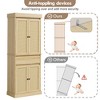69" High Pantry, Slim Wood Kitchen Storage Cabinet with Drawers, 2 Adjustable Shelves and 4 Rattan Doors, Farmhouse Cabinet for Dining Room,  Office - 3 of 4