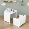 LOVSON hildren's Table and Chair Set, Toddler Activity Table and Step Stool with Chalkboard, 3-Position Height Adjustable, for 1-3 Years Old,white - 2 of 4