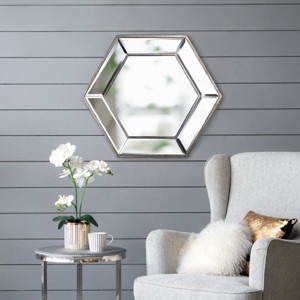 Rectangle Vintage Silver Mirror,Wall Mirror Decor,Mirrored Display Tray,Distressed Mirror Wall Decor For Living Room,Hanging Mirror-The Pop Home - 1 of 4