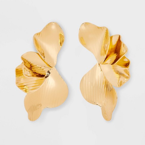 Petals Drop Earrings - A New Day™ Gold - image 1 of 3