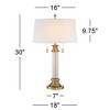 Vienna Full Spectrum Rolland Table Lamps 30" Tall Antique Brass Crystal with Table Top Dimmer Off White Drum Shades for Bedroom Living Room Bedside - 4 of 4