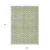 Green And Beige Geometric Washable Indoor Outdoor Area Rug - 2 of 4