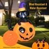 Tangkula 5FT Inflatable Halloween Cat on Pumpkin LED Blow up Lighted Black Cat W/ Pumpkin Decoration Holiday Decorations - 4 of 4