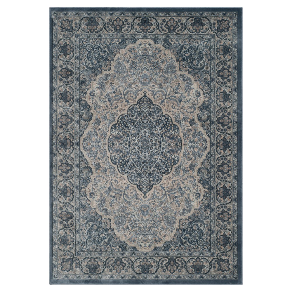 Light Blue/Blue Medallion Loomed Area Rug 5'3inx7'6in - Safavieh