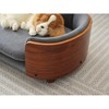 Spassway Dark Gray Oval Velvet Pet Bed with Cushion Solid Wood Frame Dog Bed for Medium and Large Dogs Comfy Dog Couch Sofa for Dogs Cats S/M/L - 4 of 4