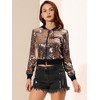 INSPIRE CHIC Women's Sequin Long Sleeve Glitter Shiny Party Bomber Jacket - 2 of 4
