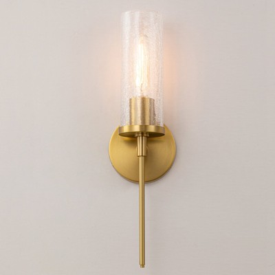 LLHZSY 1-Light Gold Seeded Glass Wall Sconce - 4.72
