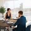 3-Piece Farmhouse Bistro Dining Table Set for 2 with Storage Shelves, Counter-Height Table & 2 PU Leather Chairs, Kitchen Dining Table Set - 4 of 4