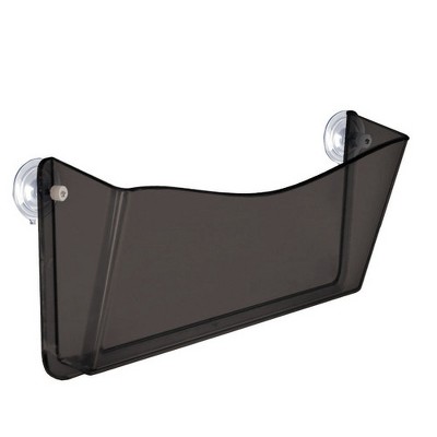 Azar Displays Dark Gray/Smoke Colored Plastic Wall Mount File Holder with Suction Cups, 4-Pack