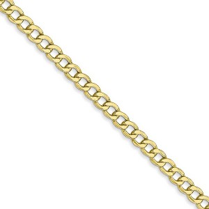 Black Bow Jewelry 3.35mm, 10k Yellow Gold Hollow Curb Chain Necklace - 1 of 4
