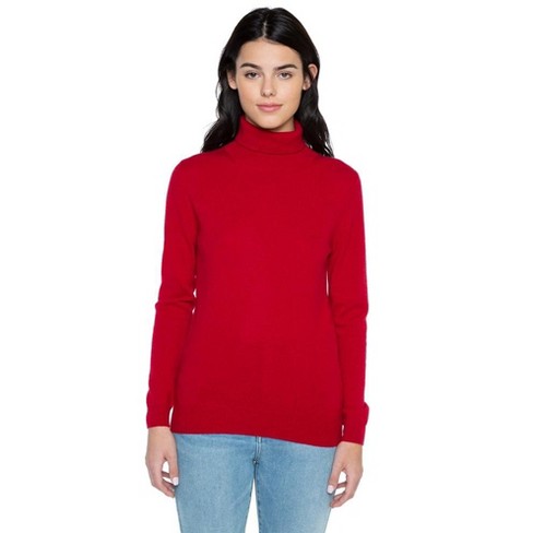 Ladies red turtleneck clearance sweater