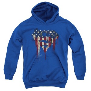 Boys’ Superman Bleeding Shield Hooded Sweatshirt - 1 of 4