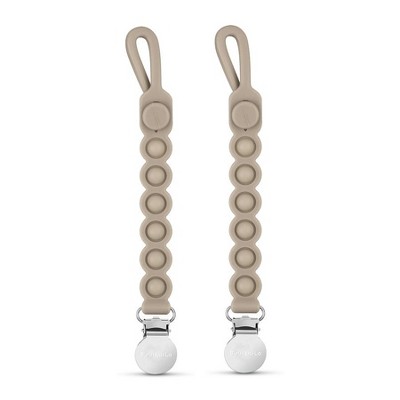 Image of Bleu La La POP Clip - Sensory Teething Bubble Pop Toy and Pacifier Clip Holder for Baby's and Toddler - Taupe,