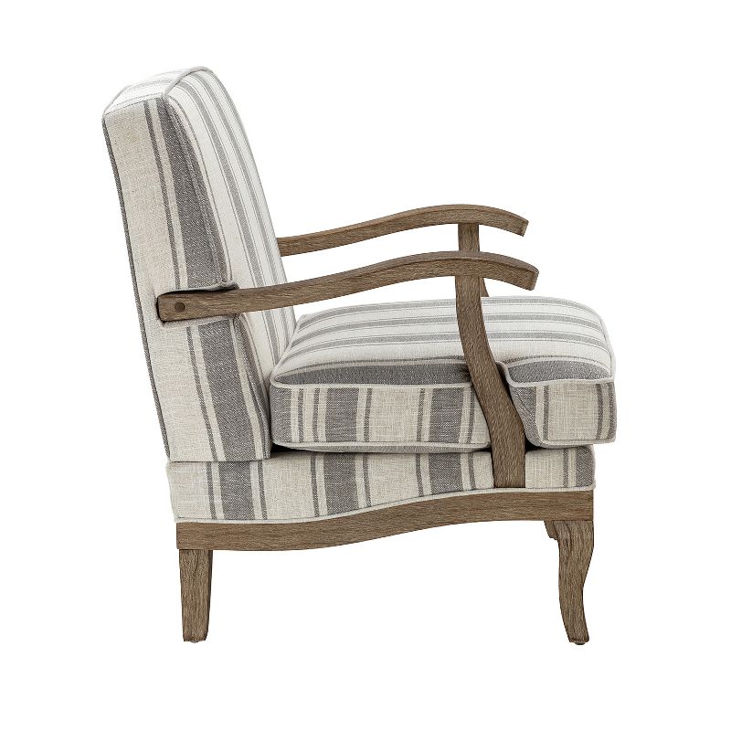 Rinaldo Farmhouse Style Armchair with Romantic Stripes Armchair for Living Room, Lounge, Bedroom  | ARTFUL LIVING DESIGN, 3 of 11