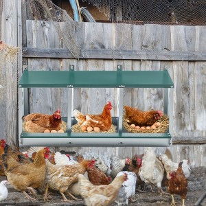 Kumasinova 3/6/8/4-Bay Metal Chicken Nesting Box( with Legs),Galvanized Steel Laying Box for Hens,Poultry Supplies with Egg Protection,Green - 1 of 4