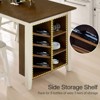 AMERLIFE 5-Piece Solid Wood Counter Height Kitchen Island Table Set with Storage, Farmhouse Dining Table & Upholstered Stools, Rustic Brown & White - 4 of 4