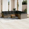 vidaXL Patio Sofa Set with Cushions Outdoor Furniture 12 Piece Poly Rattan - Gray - 2 of 4