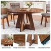 Lirago 47" Round Solid Wood Dining Table Farmhouse Style Kitchen Table 4 Person Dinner Table Rustic Country Dining Furniture Brown - 4 of 4