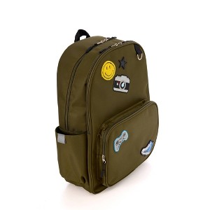 Locker Club Kids' 16L Nylon Backpack with Headphone Pencil Pouch - Olive Green - 1 of 4
