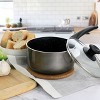 Oster 2.5 Quart Merrion Nonstick Aluminum Saucepan with Lid in Metallic Grey - 2 of 4