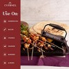 Cuisinel Cast Iron Grill Pan - 10.5" Pre-Seasoned Ribbed Skillet w/ Press, Glass Lid & Scraper, Perfect for BBQ, Camping, Stovetop, Indoor/Outdoor Use - 3 of 4