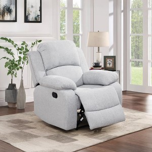 MAYEERTY Recliner Chair, Wear-Resistant Breathable Fabric Reclining Chair with Adjustable Backrest for Living Room, Grey - 1 of 4