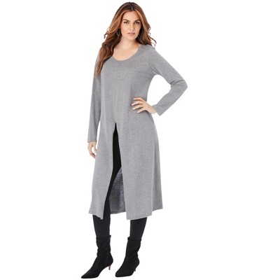 Roaman's Women's Plus Size Front Slit Ultra Femme Tunic