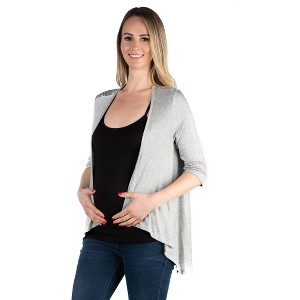 Maternity Elbow Length Sleeve Open Cardigan - 24seven Comfort Apparel™ - 1 of 3