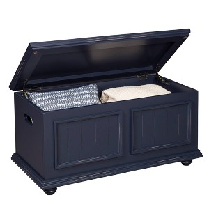 John Boyd Designs Notting Hill Collection Wood Top Storage Trunk - Blueberry
