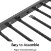 TopComfy Beds Twin over Full Bunk Bed Frame Metal Low Profile Metal Frame Ladder Guardrails Easy Climbing for Kids Room, Black, 81.11"*14.97"*6.89" - 3 of 4