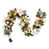 6 FT Christmas Garland, Magnolia Xmas Garland for Mantle Staircase Table Centerpiece, Winter Garland with Ribbon, Xmas Balls - 2 of 4