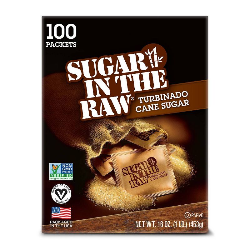Sugar In The Raw Turbinado Cane Sugar Packets - 100ct/16oz, 1 of 11