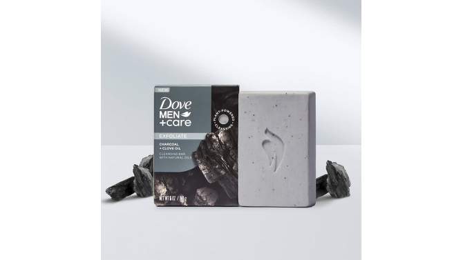Dove Men+Care Exfoliate Plant Based Bar Soap - Charcoal &#38; Clove Oil - 5oz, 2 of 12, play video