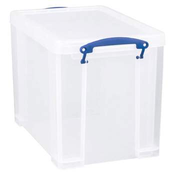 Really Useful Box Plastic Storage Container With Built In Handles And Snap  Lid 17 Liters 18 78 x 15 38 x 8 Clear - Office Depot