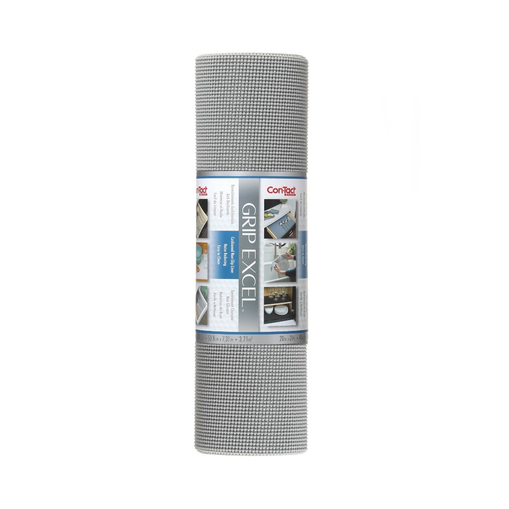 Photos - Garden & Outdoor Decoration Con-Tact Grip Excel Single Pack 20"x24' - Cool Gray: Non-Adhesive Nonskid Shelf Liner for Kitchen Storage & Organization