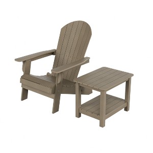 WestinTrends Tuscany HIPS¬¨‚Ä†Outdoor¬¨‚Ä†Patio¬¨‚Ä†Folding¬¨‚Ä†Adirondack¬¨‚Ä†Chair with Side Table (2-Piece Set) - 1 of 4