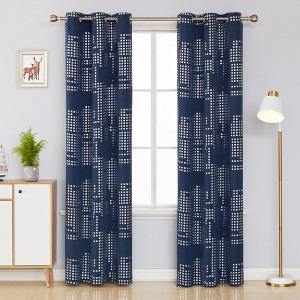 Deconovo Room Darkening Silver Foil Grommet Curtains (2 Panels) - 1 of 4