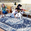 Vintage Area Rugs Boho Washable Area Rug for Living Room Bedroom Floral Print Floor Carpet - 3 of 4